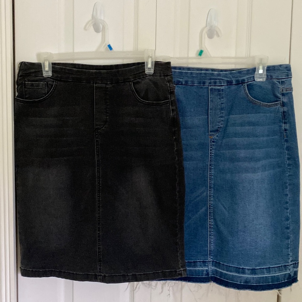 Chi Chi NYC Denim Midi Pencil Skirt Bundle Sz L